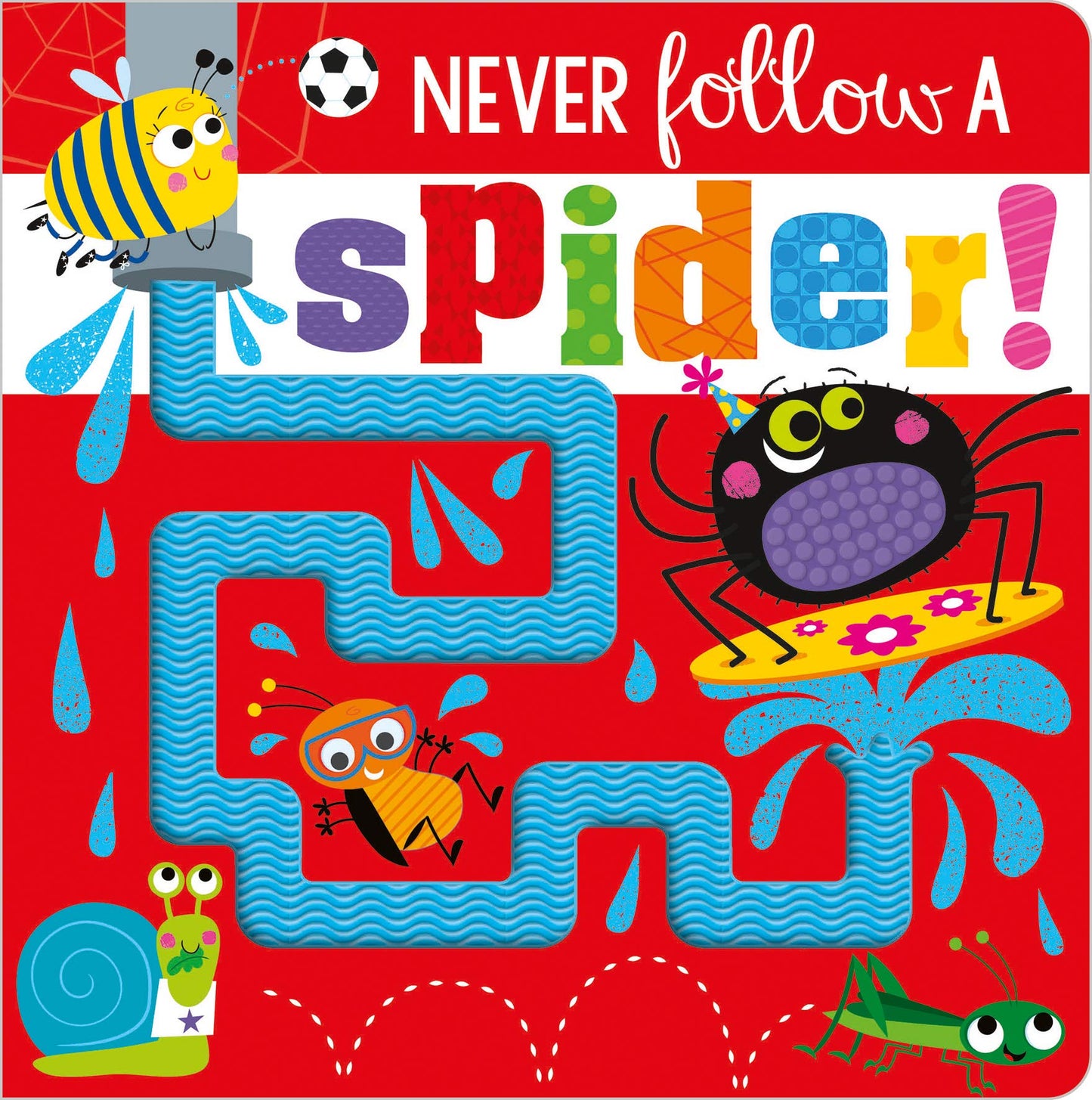 Book cover of Never Follow a Spider! by Rosie Greening, Stuart Lynch (Illus.)