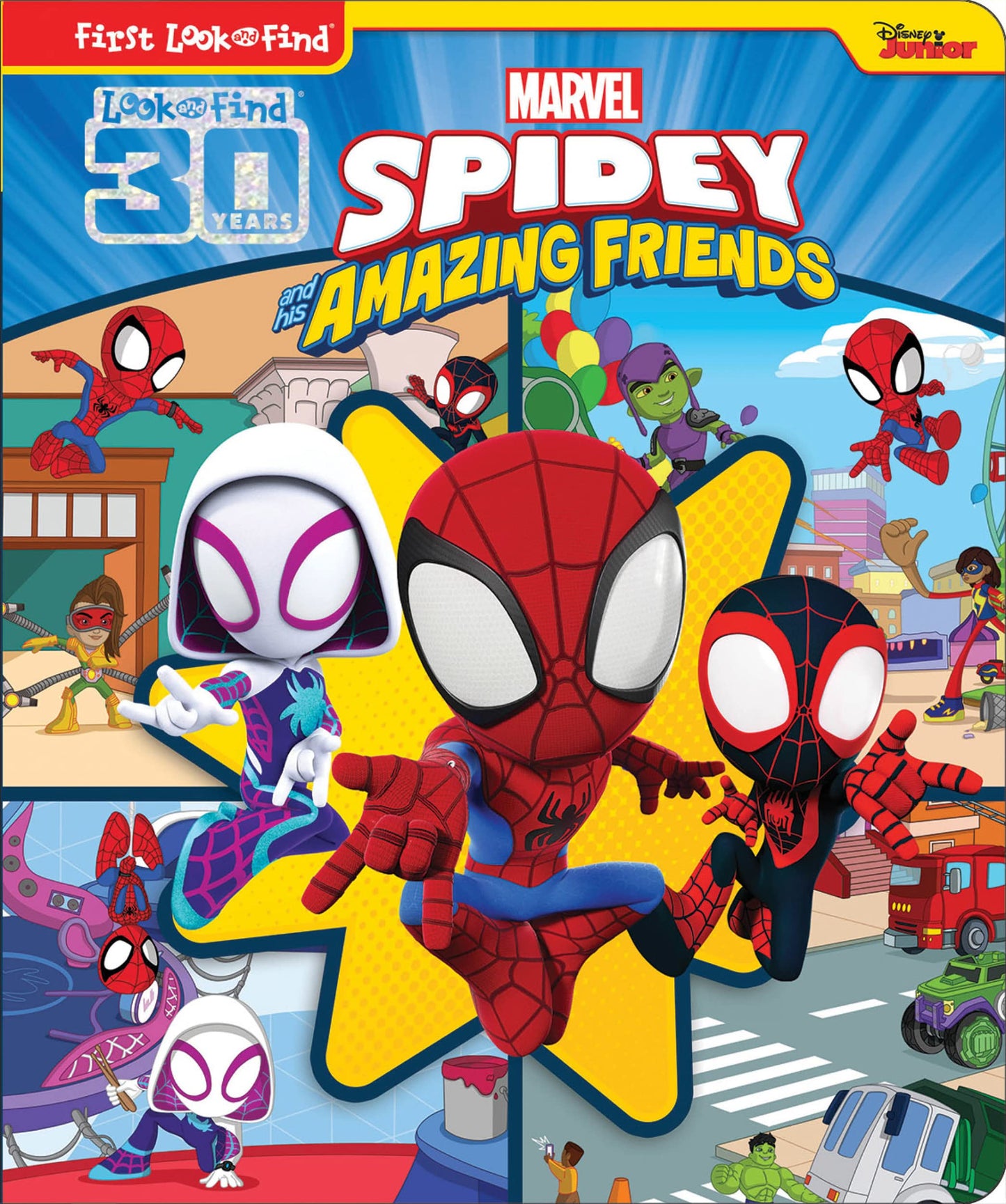 Book cover of Marvel Spider-Man - Spidey And His Amazing Friends - First Look And Find Activity Book - PI Kids by PI Kids, Shane Clester (Illus.), Phoenix International Publications (Ed.)