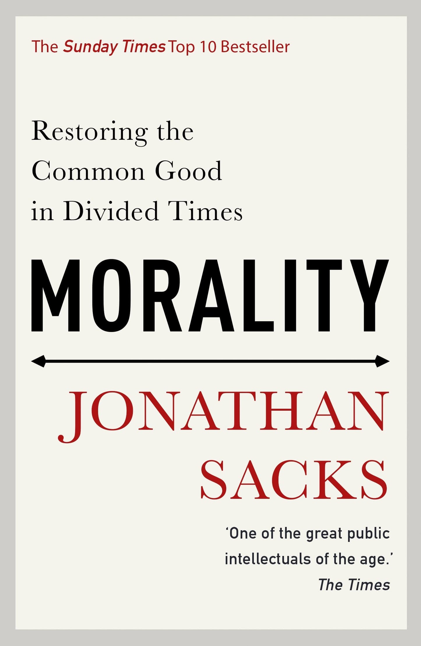Book cover of Morality: Restoring the Common Good in Divided Times by Jonathan Sacks