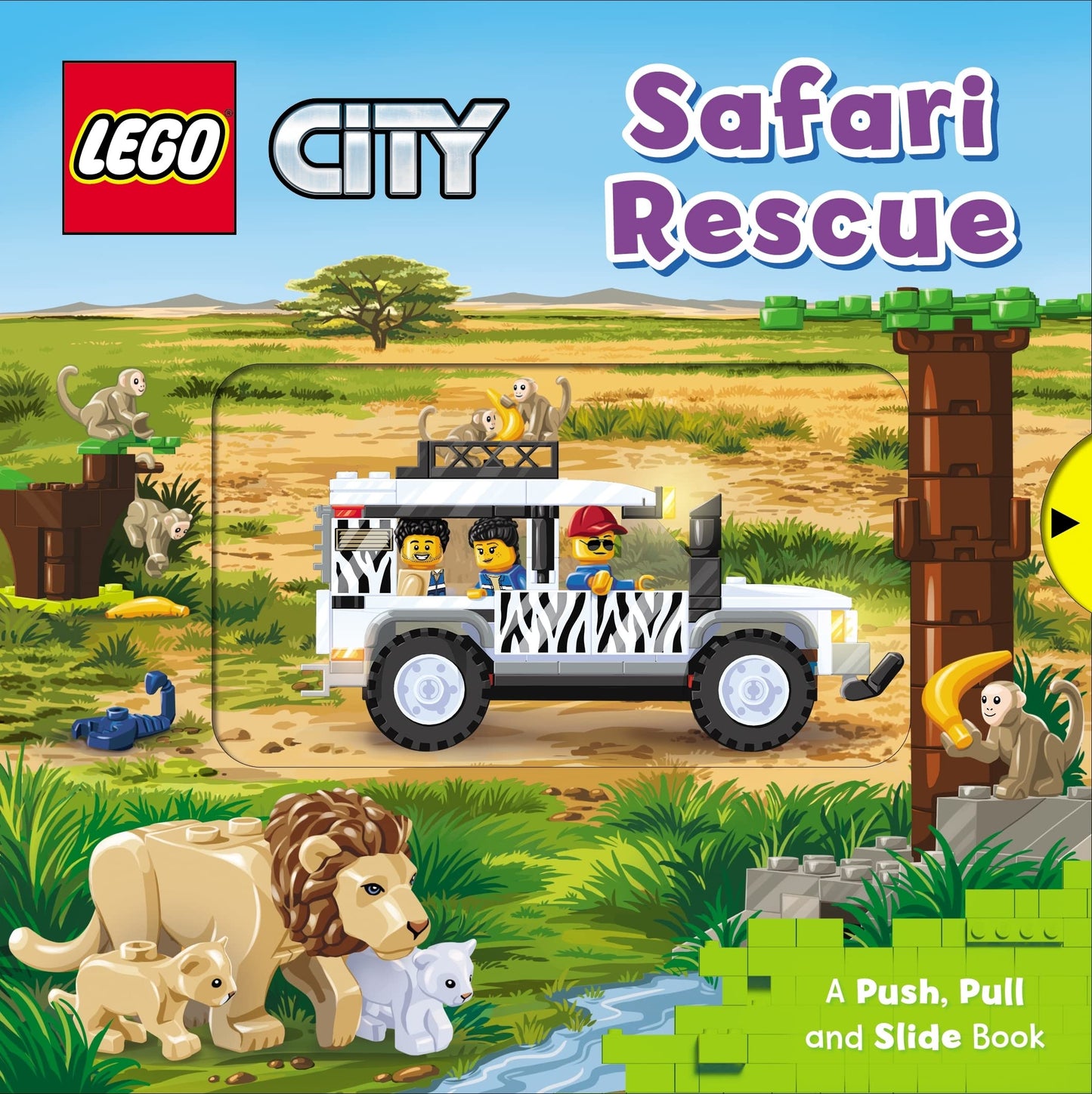 Book cover of LEGO® City. Safari Rescue: A Push, Pull And Slide Book by Macmillan Children's Books