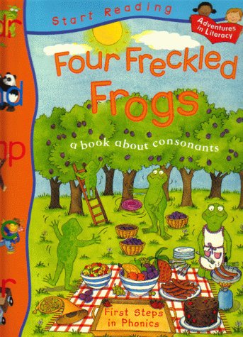 Book cover of Four Freckled Frogs by Ruth Thomson, Pie Corbett, Louise Comfort, Holly Mann, Patrice Aggs, Brenda Haw, Charlotte Hard