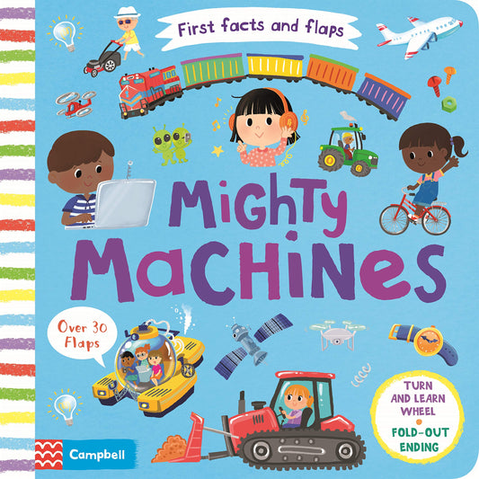 Book cover of First Facts & Flaps Mighty Machines by Lon Lee