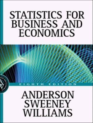 Book cover of Statistics For Business And Economics by David Ray;Sweeney Anderson