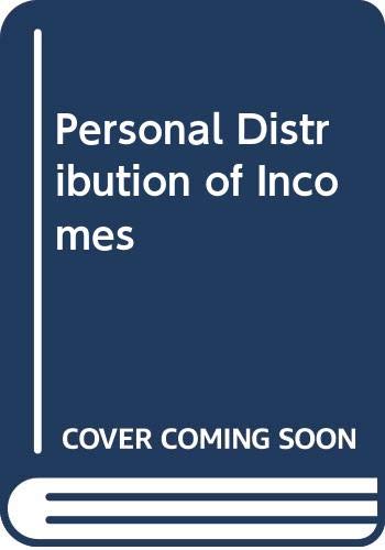 Book cover of Personal Distribution Of Incomes by Royal Economic Society