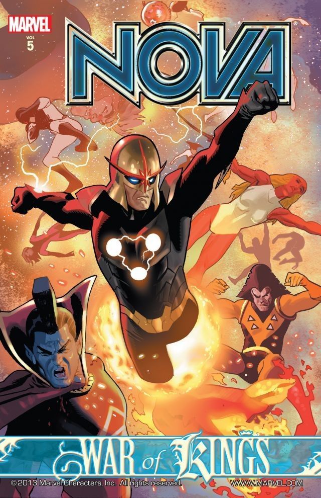 Book cover of Nova, Vol. 5: War of Kings by Dan Abnett, Andy Lanning, Andrea Di Vito (Illus.)