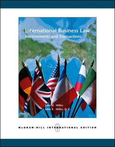 Book cover of International Business Law by John H. Willes