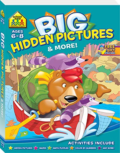 Book cover of School Zone Giant Hidden Pictures And More Workbook by Hinkler Books