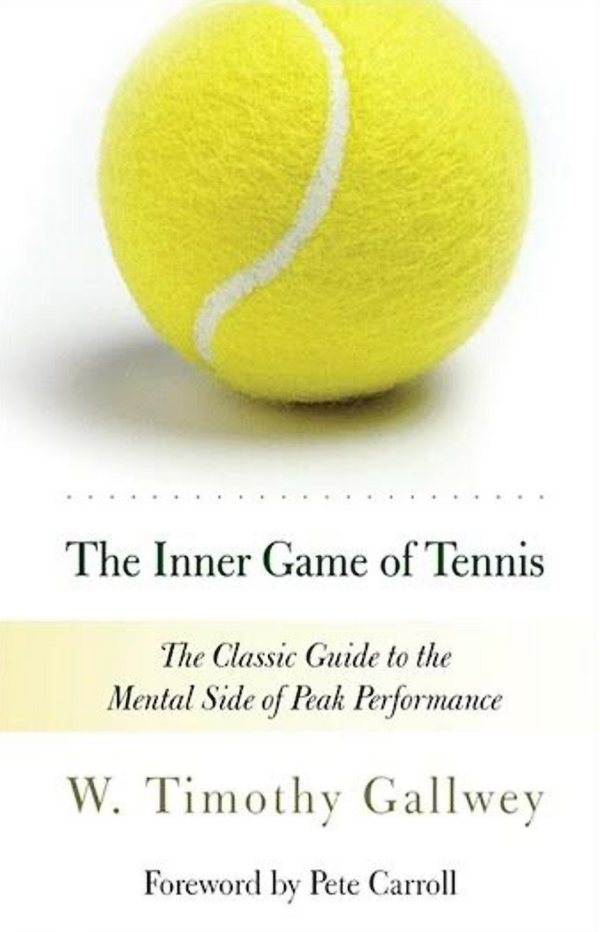 Book cover of The Inner Game Of Tennis: The Classic Guide To The Mental Side Of Peak Performance by W. Timothy Gallwey, Pete Carroll (Foreword), Zach Kleiman (Preface)