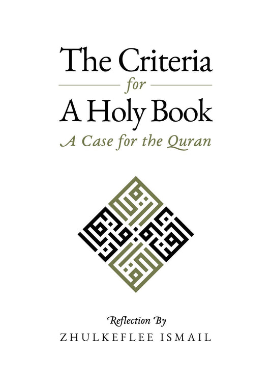 Book cover of The Criteria For A Holy Book by Zhulkeflee Ismail