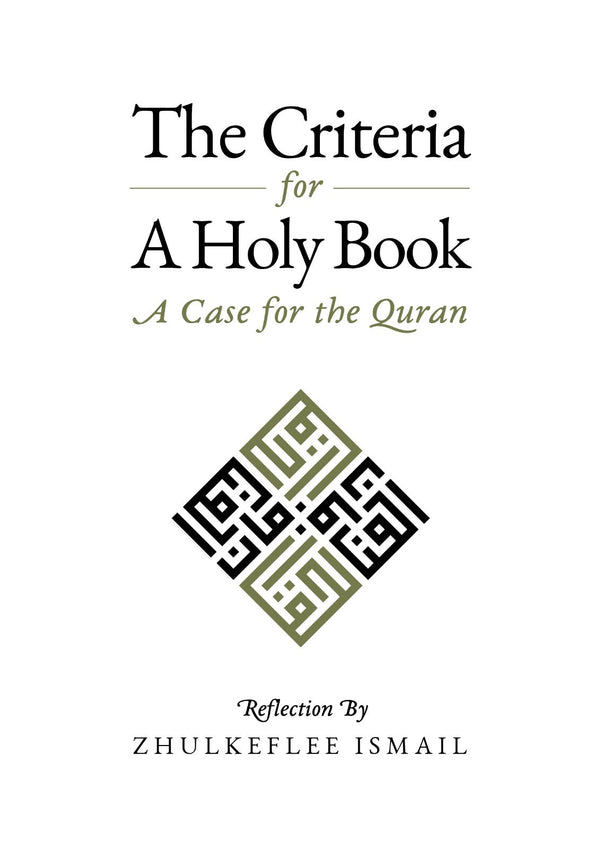 Book cover of The Criteria For A Holy Book by Zhulkeflee Ismail